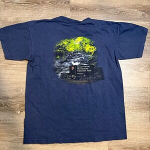 Bayside Great Smoky Mountains National Park Navy Blue Graphic T-Shirt Mens M